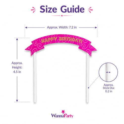 Image of Wanna Party Cake Toppers Set - 5 Pc, Pink
