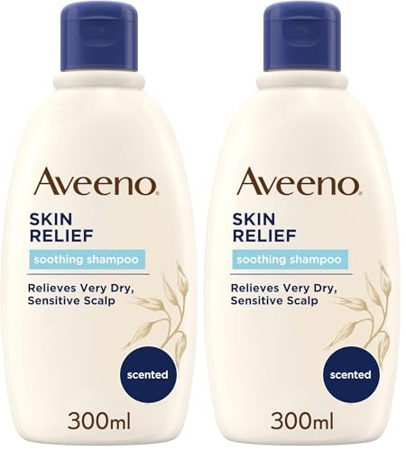 Aveeno Skin Relief Soothing Shampoo (1 x 300 ml), champú infantil que alivia la irritación, champú para bebés con avena calmante, para cueros cabelludos secos y sensibles (Paquete de 2)