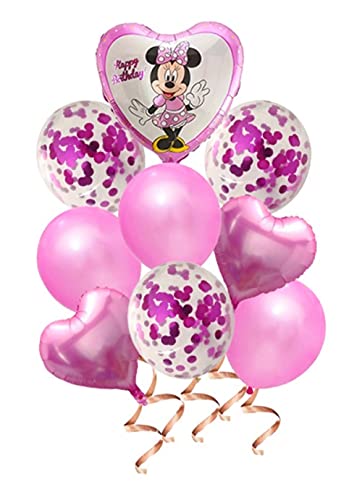 Minnie Mouse Lot de 10 ballons gonflables à l'hélium Rose Cover