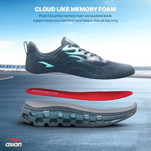 Image of ASIAN Powerplay-29 Men's Running Shoes | Fire-Pattern Design with HexaFlow TPU Sole | Fish-Scale Yarn Upper Shoe | Premium Athletic Sporty Sneakers