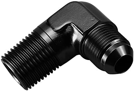 AC PERFORMANCE Black Aluminum 90 Degree Elbow -6 AN AN6 Male To 3/8" NPT Male Fitting Adaptor Connector