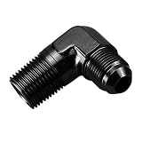 AC PERFORMANCE Black Aluminum 90 Degree Elbow -6 AN AN6 Male To 3/8" NPT Male Fitting Adaptor Connec