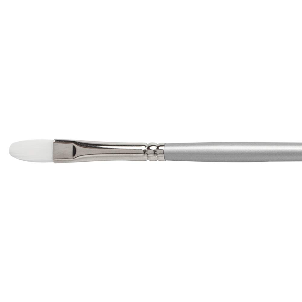Pro-Arte Grey, Silver Pro Arte : Sterling Acrylix Long Handled - Filbert Synthetic Acrylic / Oil Brush Series 201F Size 4