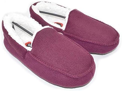 Millffy Collective Women's Pearson Sherpa Shearling Moccasin Slippers Fleece Comfy Soft House Shoes (8 M US Women/6 US Man, Wine) | Image 2