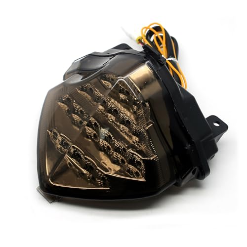 Image of MZS Motorcycle Tail Light LED Turn Signal Integrated for YZF R1 2004-2006 | Rear Blinker Running Taillight Assembly, Stop Brake Light, Waterproof Dustproof Smoke Lens, Amber Red Dual Color Lamp