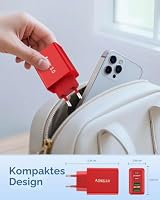 2-Pack USB C Stecker, 40W 4-Ports Netzteil USBC Fast Charger Mehrfach Schnellladegerät USB Ladegerät PD 3.0 Power Adapter + QC Ladestecker für iPhone 17 16 15 14 13 12 11 Pro Max Plus, iPad, Samsung – Ansicht 4