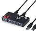 AV Access USB 3.0 Switch 4-Port Sharing Box Selector, 2 Computers Sharing 4 Port Peripheral Switcher KM Adapter Data Hub for Mac Pro/Mini, iMac, Surface, Webcam/Printer/Flash Drives/Mobile HDD