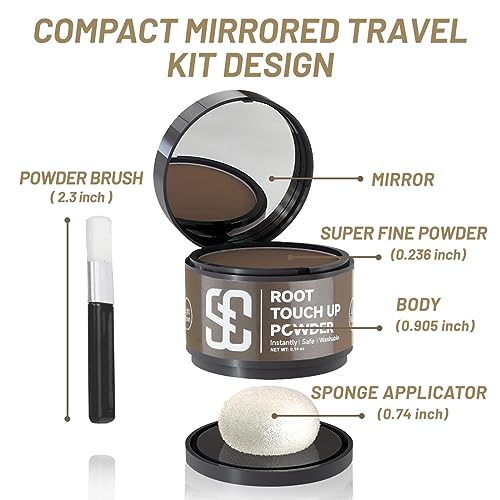 SOVONCARE Instantly Hairline Powder, Hairline Shadow Gray Hair Coverage Touch Up Hair Powder for Thinning Hair for Women Hair Root Touch Up Powder Hair Root Cover Up Conceals Hair Loss Black