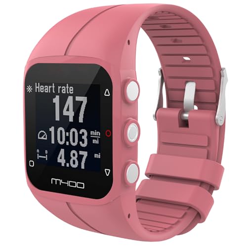 GIOPUEY Correas Compatible con Polar M400/M430, Suave Silicona La Correa [Resistente al Desgaste] [Transpirable] Pulsera - Pink