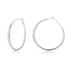 E-Silver 60mm(2.36inch) Large Hoop Earrings