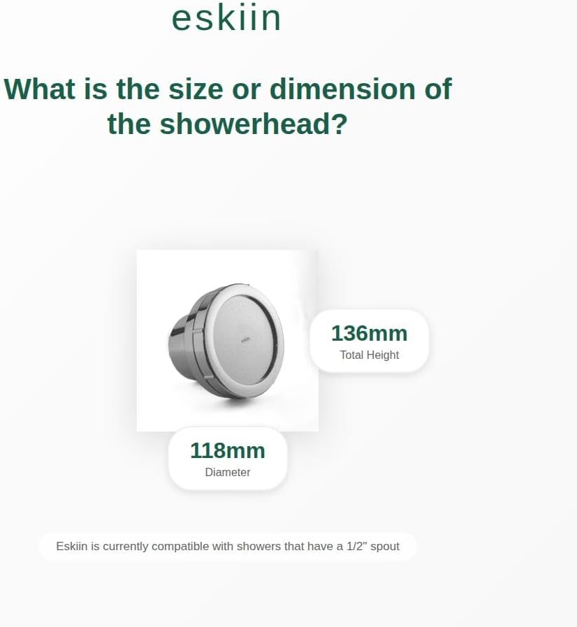 Eskiin Filtered Showerhead - Best Shower Head With Filters For Healthy Hair & Skin - High Pressure Water Softener For Hard Water - Reduce Dandruff, Protect Colored Hair, And Soothe Dry Skin (Chrome)