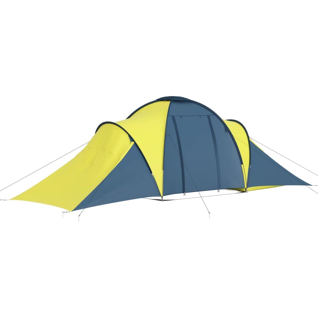 Campingzelt für Personen Blau und Grün mit Kabinen, atmungsaktivem Innenzelt, Moskitonetz, Vorzelt und Tragetasche für Camping, Outdoor, Wanderung, Trekking und Festival