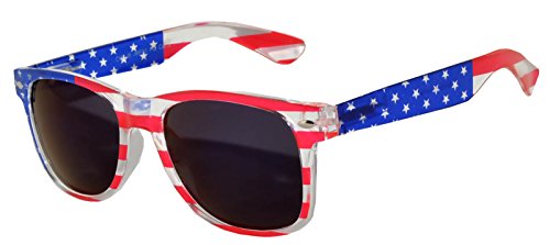 Image of OWL Classic American Flag Sunglasses USA Patriot Colored Lens 4th of July