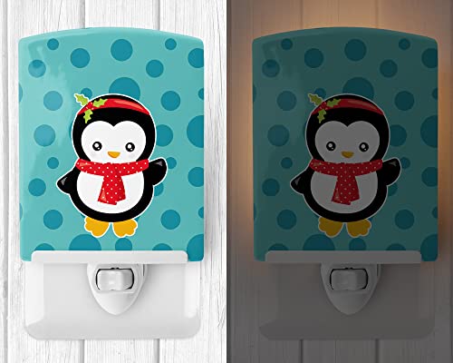 Lámpara de noche de cerámica Navidad Pingüino multicolor 6x4x3 miniatura 2