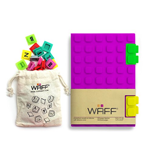 WAFF, Soft Silicone Cube Tiles And Notebook / Journal Combo, Medium, 5.75