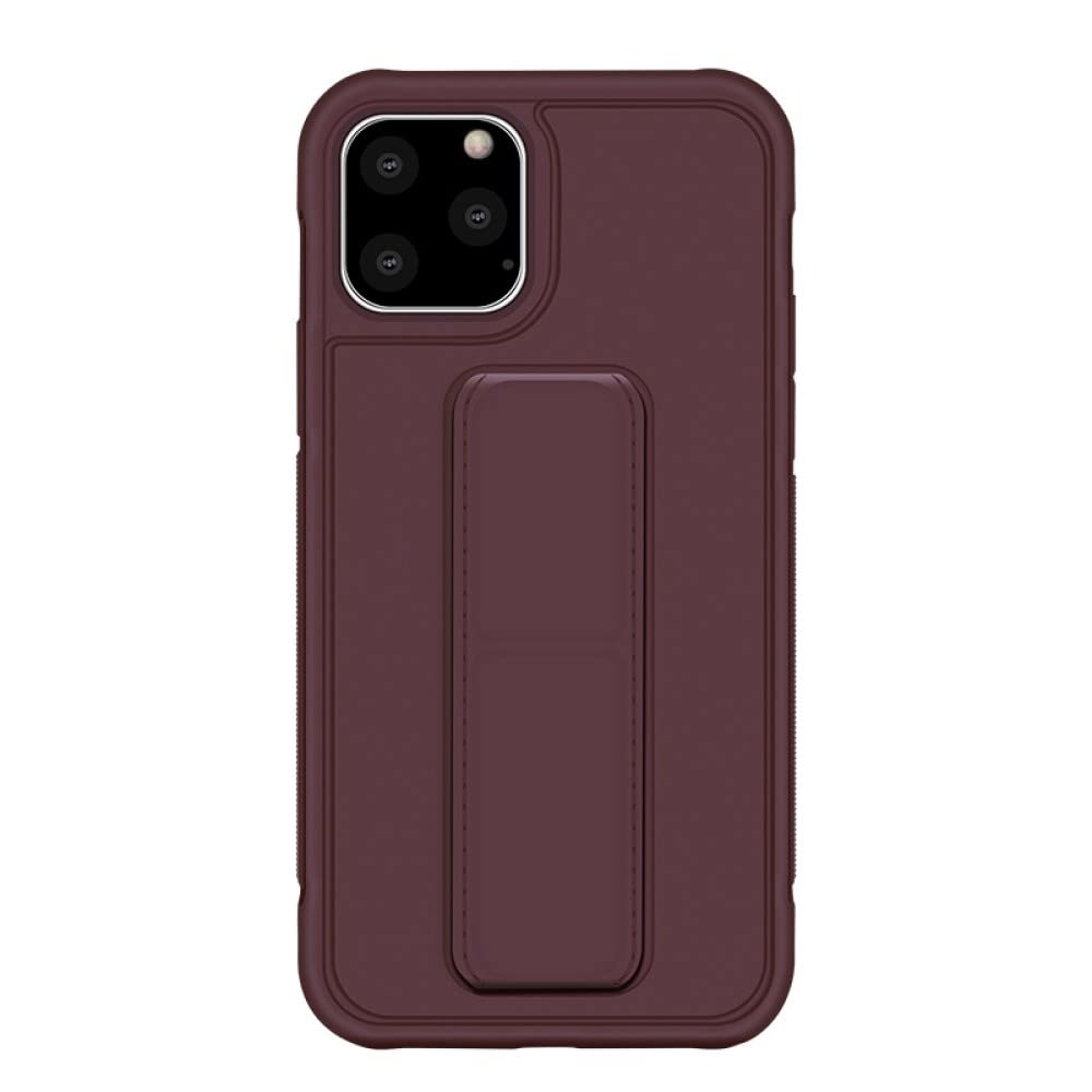 Housse de dragonne en cuir marron avec support stable pour Samsung S20 - 7