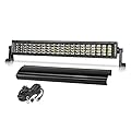 20Inch LED Light Bar 320W Off Road Driving Light Spot Flood Combo LED Work Light LED Fog Lights with Wiring Harness and Black Cover for Truck Pickup UTV SUV Bronco
