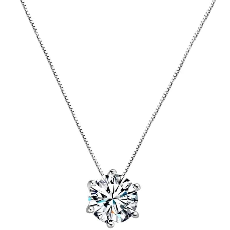 VientiqSilver-Plated Necklace Crystal Teardrop Pendant for Women/Girls