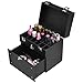 Giantex Makeup Train Case Nail Polish Travel Panel Nail Accessories Organizer w/Slide Out Drawer (Black)