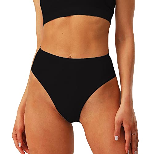 Womens High Rised Cotton Underwear Soft Breathable Panties Deep Length Briefs Underpant Multipack3