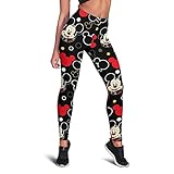 TEXPXV Women's Legging Fashion Cartoon Print High Waist Elastic Push Up Ankle Length Fitness...