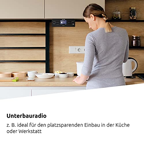 TechniSat DIGITRADIO 21 - DAB+ Unterbau-Küchenradio (DAB+, UKW, 2,8 Farbdisplay, Favoritenspeicher, Wecker, Kopfhöreranschluss) schwarz