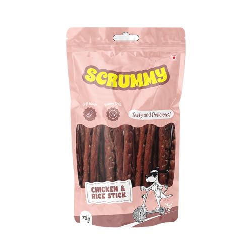 Image of Scrummy Chicken and Rice Stick Cuts Dog Treats, 70g Soft & Tasty Training Snacks | High Protein, Easy to Digest, Healthy Rewards for Puppies & Adult Dogs