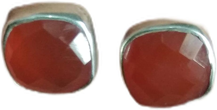 Carnelian Studs, Sterling Silver Jewelry, Dainty Studs Earrings, Jewellery, Bohemian Earrings, Natural Gemstone Earrings, Post Earrings, Cushion Studs, Wedding Studs, Gift For Her, Promise Studs