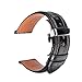HFERHT Fashion Brown Black Leather Watch Strap 18mm 20mm 22mm 24mm Men Women Watchband Butterfly Buckle Watch Band Bracelet(DB Butterfly S,23mm)