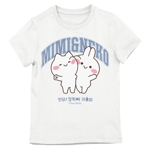 Bioworld Mimi & Neko Girls White Crew Neck Short Sleeve T-Shirt