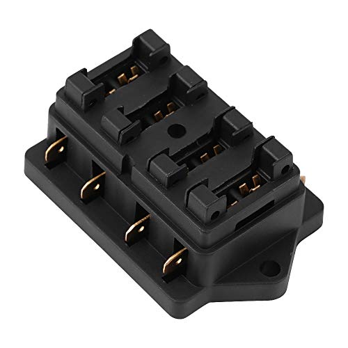 Image of 4 Way Blade Fuse Block 12-24V with 5A 10A 15A 20A Cover for Automotive