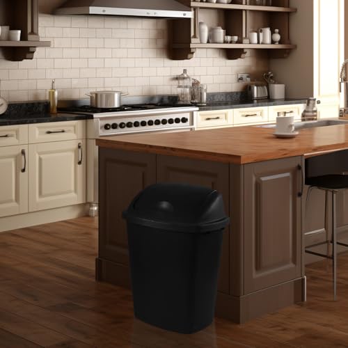 Caneca de basura plástica 6 galones con tapa basculante, pack de 4 miniatura 4