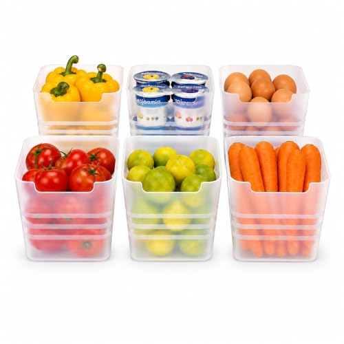 Image of JD FRESH Pack of 6 Fridge Storage Containers for Kitchen /Space Saving and Multiporpose Storage Organaizer for Dry Fruits, Vegetables, Grains, Kitchen Accessories Items for Home(Transparent)