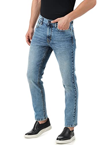 Image of INKD Men's Regular Fit Jeans - Mid-Rise | Cotton Blend | Lightweight | Stretchable Fabric | Contrast Stitch | Classic 5 Pocket Styling | Jeans for Men