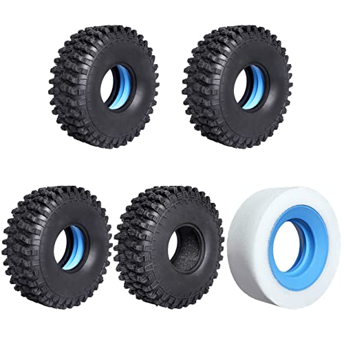 Allinrc 1.9 Crawler Tires And Dual Stage Foams Closed Cell Inner/Soft Outer Foam Inserts For Rc Crawler Car Traxxas Trx4 Trx6 Axial Scx10 Ii Redcat Gen8 (8-Pack) #TOP1