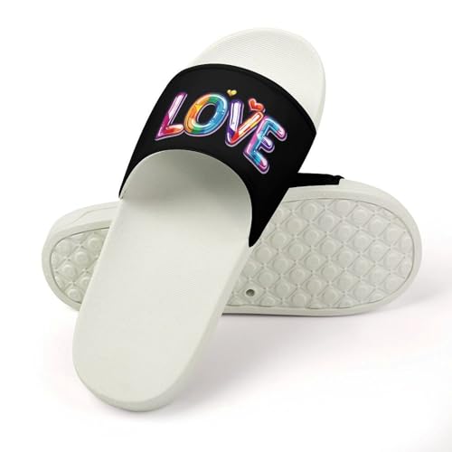 Love LGBT Gay Open Toe Slippers for Women And Men Non Slip Shower Slippers Home Slippers4