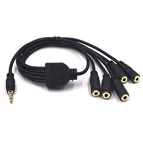 Cable divisor de audio 3.5mm Jack 1 macho a 5 hembras 30 cm