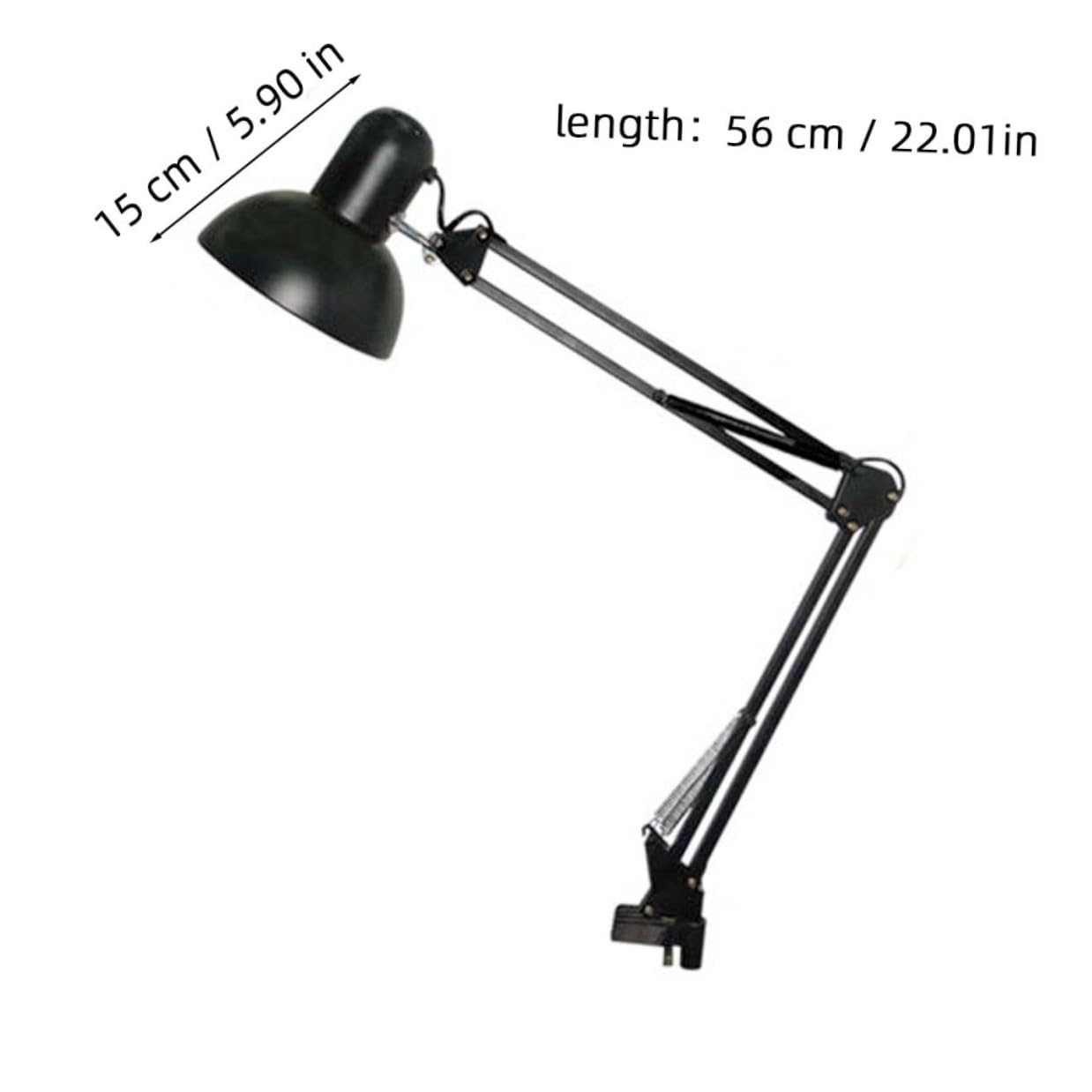 Lampada da Tavolo con Morsetto Braccio Snodabile Nero Opaco Lampada Scrivania LED con Montaggio Pinza per Ufficio e Casa con Molla in Acciaio e Controllo Tensione senza Lampadina
