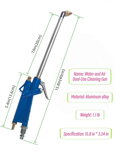 Image of LINFEI Air Blower Gun,Water and Air Dual-Purpose Engine Cleaning Gun, 1P | Aluminum Alloy High-Pressure Water Gun, Oil Removal Spray Tool