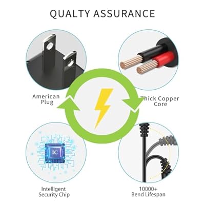 12V 2A Power Supply AC Adapter Replacement with 8 Tips, Regulated 12 Volts 2000mA Cord Charger for LED Strip Light, CCTV Camera, GPS, Webcam, Router, BT Speaker DC12V Transformer (6ft)
