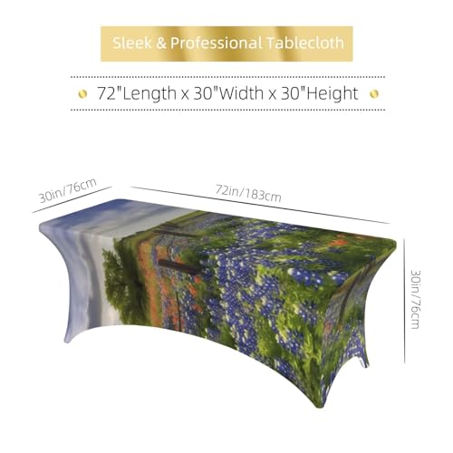 Nappe élasthanne extensible ajustée Texas Bluebonnets rectangulaire