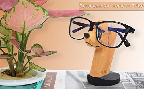 VIPbuy Handgemachte Form Holzschnitzbrille Brillenhalter Ständer Sonnenbrillen Präsentationsständer Home Office Schreibtischdekoration (Labrador Retriever)