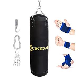 Heavy-Punching-Bag-Set-for-Adults-and-Youngster-40-Inch-High-Perfect-for-Kickboxing-Boxing-Grappling-MMA-Muay-Thai-Karate-Training-Workout-Unfilled-Punch-Bag Heavy Punching Bag Set for Adults and Youngster, 40 Inch High Perfect for Kickboxing Boxing Grappling MMA Muay Thai Karate Training Workout, Unfilled Punch Bag
