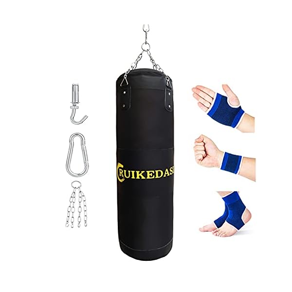 Heavy Punching Bag Set for Adults and Youngster, 40 Inch High Perfect for Kickboxing Boxing Grappling MMA Muay Thai Karate Training Workout, Unfilled Punch Bag