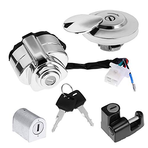 Zreneyfex Ignition Switch Gas Cap Helmet Steering Lock Key Set Replacement for…