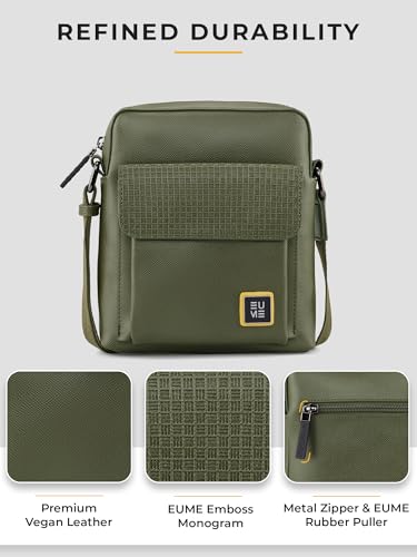 Image of EUME Packsy Sling Bag for Men & Women | Vegan Leather Crossbody Travel Bag | Magnetic Easy Access Pockets | Lightweight 3L Daily Use Bag