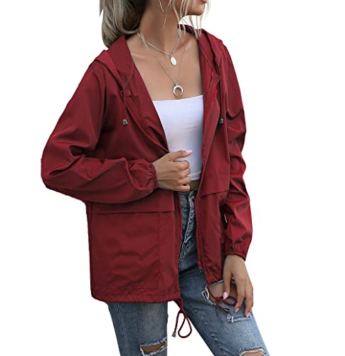 Cdiecer LSZUS0509ZDH200930250 Women'S Raincoats Lightweight Rain Jacket Waterproof Windproof Rain Coat Adjustable Hooded Windbreaker thumb #2