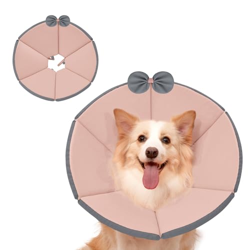 Image of MAXFUT Soft Dog Cone Collar,Foam Cone for Dogs to Stop Licking After Surgery,Non Inflatable Dog Donut Cone (Pink, XXL)