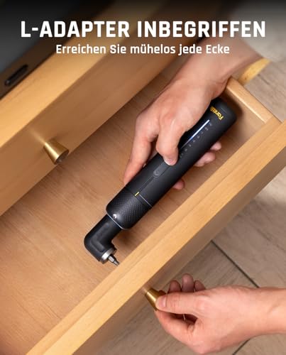Fanttik S2 Pro 3,7V Elektroschrauber, Akku-Schrauberset, 7 Drehmoment (0,5 bis 6 Nm), 20 magnetische Bits, 1/4-Zoll-Sechskant-Aufnahme mit 90°-Adapter, geeignet für Möbel und Haushaltsreparaturen