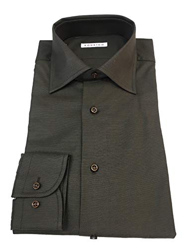 100% cotone RODRIGO Camicia Uomo Oxford Moro 100% Cotone vestibilità Regolare 1302 JE94 (39-15 1/2)